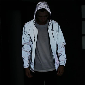 2019 Reflective Jacket Men Women 3M Jackets Casual Hiphop Windbreaker Night Sporting Coat Hooded Fluorescent Clothing
2019 Reflective Jacket Men Women 3M Jackets Casual Hiphop Windbreaker Night Sporting Coat Hooded Fluorescent Clothing