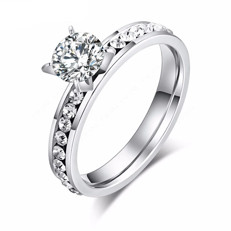 Fashion Wedding Rings Titanium Stainless Steel Rings For Women Circle CZ Fashion Jewelry
Fashion Wedding Rings Titanium Stainless Steel Rings For Women Circle CZ Fashion Jewelry