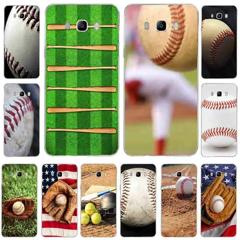 Fire Yellow Softball Baseball For Samsung Galaxy A3 A5 A8 2016 2017 2018 J1 J2 J3 J5 J7 Soft Silicone TPU Mobile Phone Cases | Мобильные