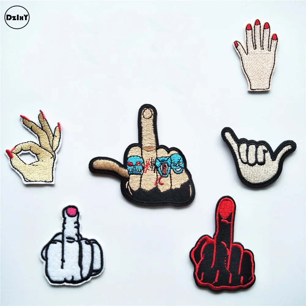 1 PCS Despise Gestures parches Embroidered Iron on Patches for Clothing DIY Stripes Stickers Fingers Badges @Q
1 PCS Despise Gestures parches Embroidered Iron on Patches for Clothing DIY Stripes Stickers Fingers Badges @Q