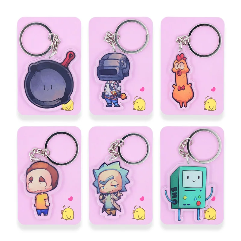 6 styles PUBG Keychain Rick and Morty Key Chain Double Sided Cartoon Keyrings Cute Anime Acrylic Pendant Accessories PCB122-127
6 styles PUBG Keychain Rick and Morty Key Chain Double Sided Cartoon Keyrings Cute Anime Acrylic Pendant Accessories PCB122-127