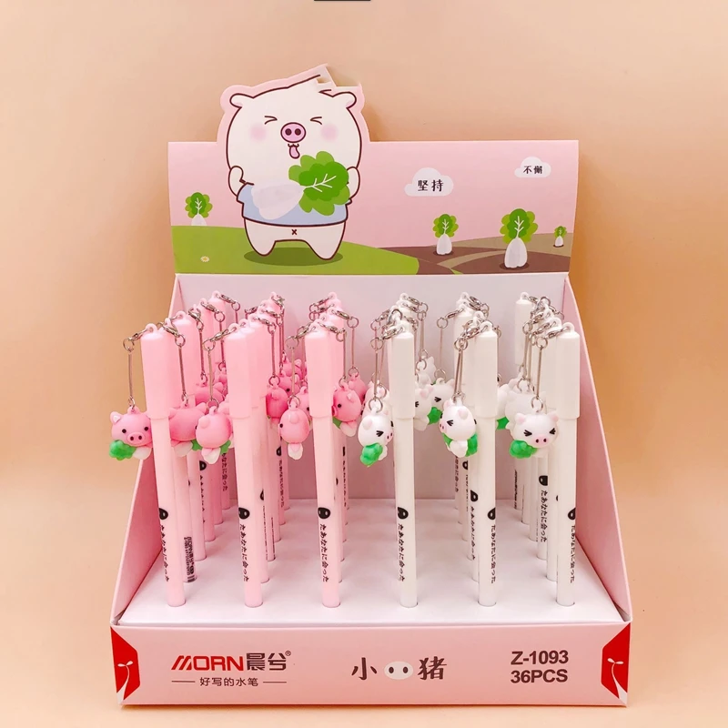 36Pcs Lovely Pet Pig Pendant Gel Pen Student Signature Pen Escolar Papelaria School Office Supply Promotional Gift Stationery
36Pcs Lovely Pet Pig Pendant Gel Pen Student Signature Pen Escolar Papelaria School Office Supply Promotional Gift Stationery