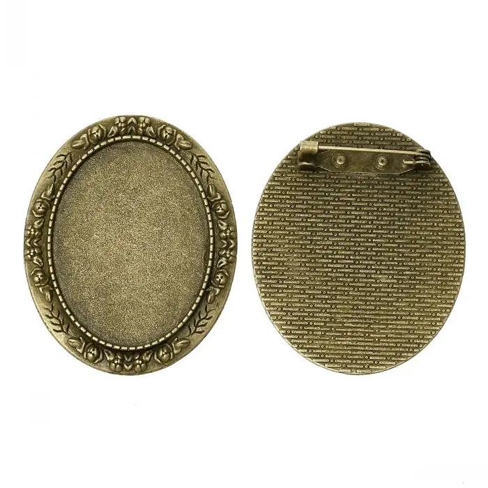 New Brooches Findings Oval Antique Bronze Cabochon Settings(Fit 4cm x 3cm)5.1cm x 4.1cm,5 PCs
New Brooches Findings Oval Antique Bronze Cabochon Settings(Fit 4cm x 3cm)5.1cm x 4.1cm,5 PCs