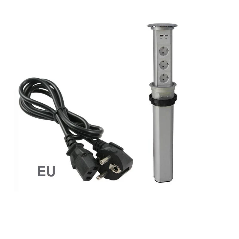 Automatic One-key motorized lifting Pop up Power Socket 3 EU Power Outlets and 2 USB Ports for Office/Kitchen/Conference Room
Automatic One-key motorized lifting Pop up Power Socket 3 EU Power Outlets and 2 USB Ports for Office/Kitchen/Conference Room