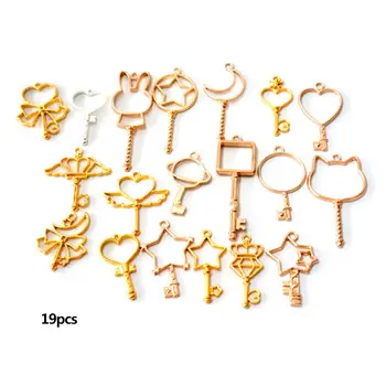 19pcs/set Key Star Moon Metal Frame Charm Pendant Bezel Setting UV Resin Epoxy Jewelry DIY Charm Accessories Handmade
19pcs/set Key Star Moon Metal Frame Charm Pendant Bezel Setting UV Resin Epoxy Jewelry DIY Charm Accessories Handmade