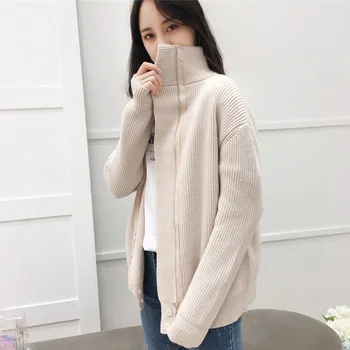 2019 Womens Autumn Cardigan Long Sleeve With Zipper Turtle Neck Knitted Sweater Winter Knitwear Ladies Cardigans Casual Black
2019 Womens Autumn Cardigan Long Sleeve With Zipper Turtle Neck Knitted Sweater Winter Knitwear Ladies Cardigans Casual Black