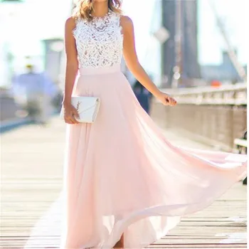 Women chiffon long dress 2019 Spring Evening Party Hollow Out Lace Beach Dress Plus Boho Sleeveless summer Patchwork Maxi Dress
Women chiffon long dress 2019 Spring Evening Party Hollow Out Lace Beach Dress Plus Boho Sleeveless summer Patchwork Maxi Dress