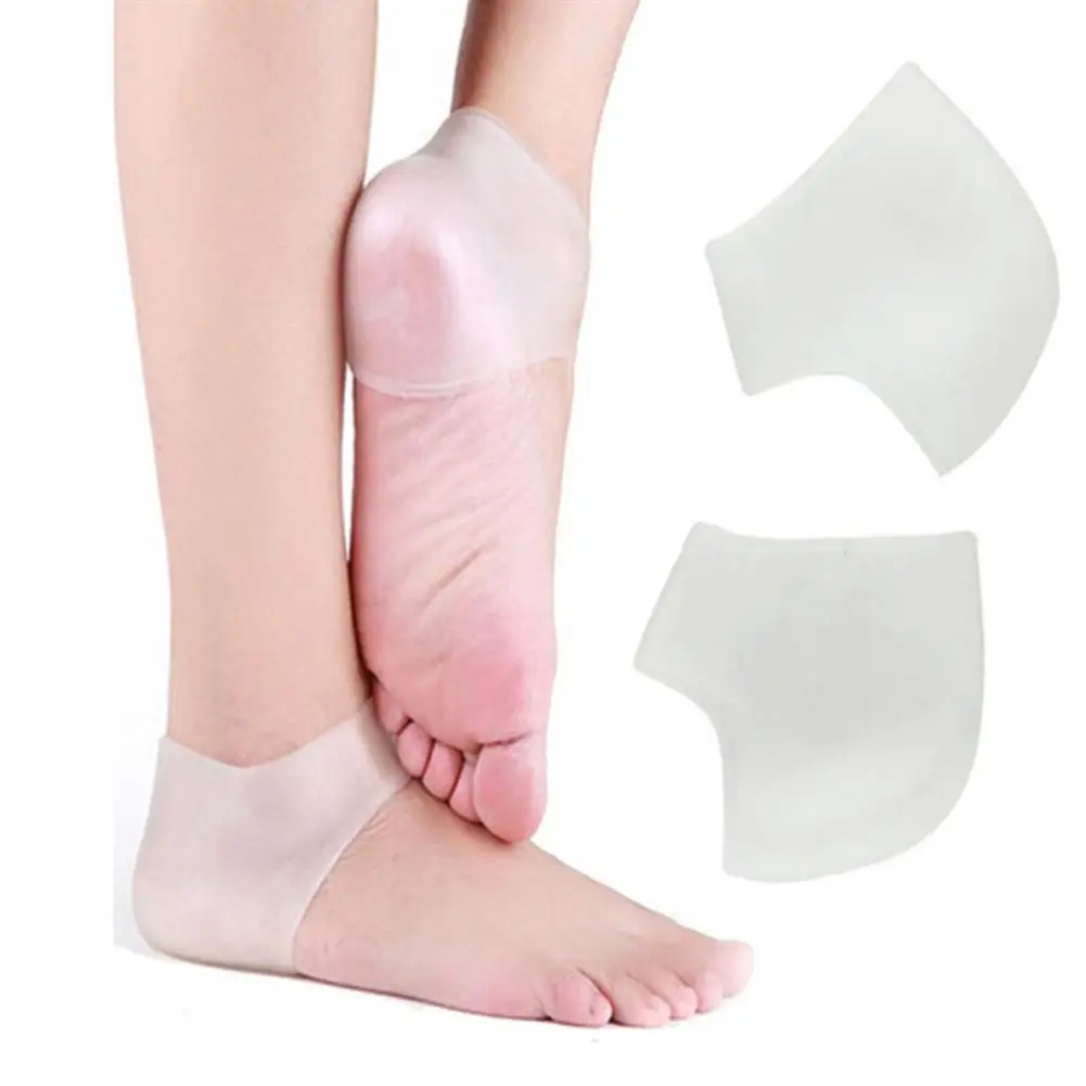 Hot 1 Pair Practical Silicone Heel Socks Protector Cracked Foot Skin Care Sleeve Gift