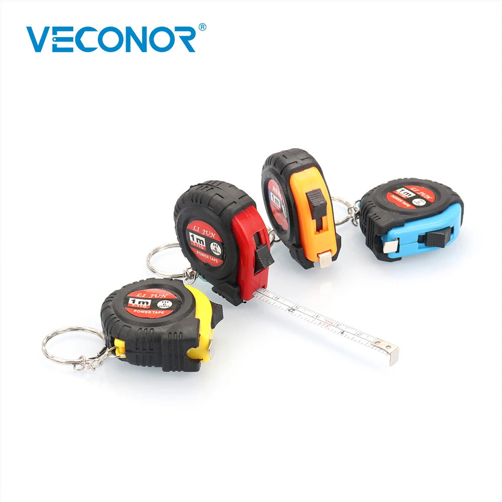 

VECONOR 1M Mini Portable Tape Measure Ruler Retractable Pull Keychain 1m/3ft Household Measuring Tools Mini Pocket Size Easy Use