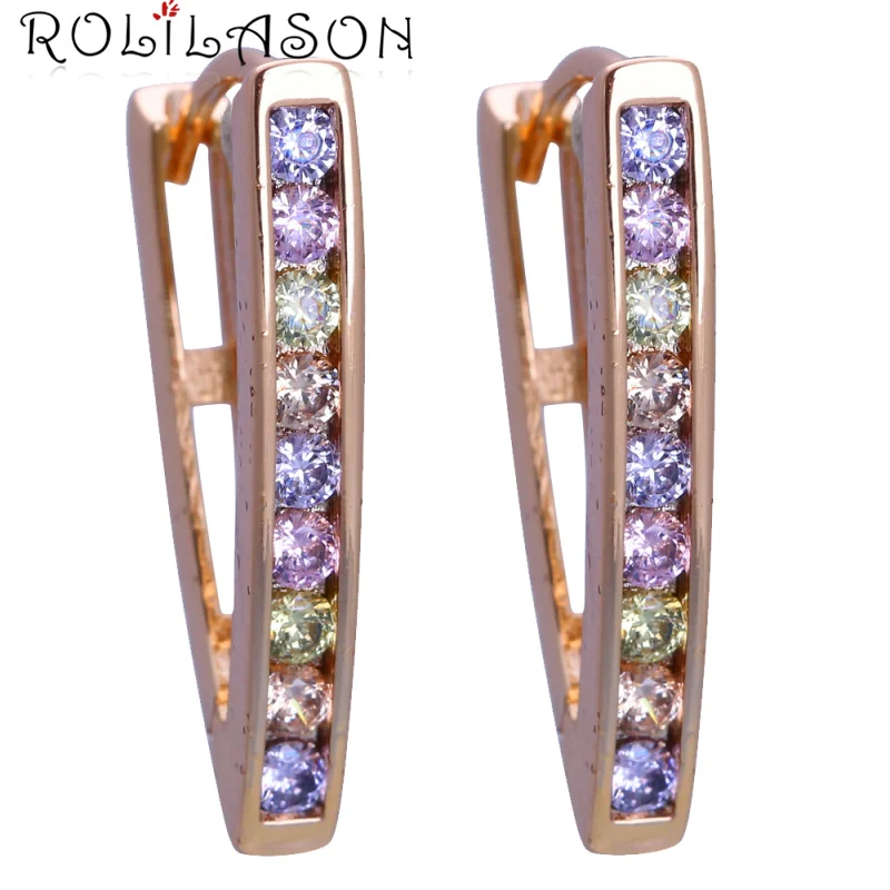 ROLILASON Delicate Color Crystal yellow gold color Hoop Earrings women Health Nickel vintage Fashion jewelry JE1163
ROLILASON Delicate Color Crystal yellow gold color Hoop Earrings women Health Nickel vintage Fashion jewelry JE1163