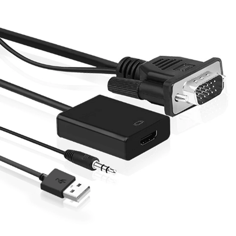 VGA to HDMI Converter 1080P Converter HD Audio AV Converter HDTV Video Cable VGA2HDMI Adapter For TV PC HDTV Monitor #913
VGA to HDMI Converter 1080P Converter HD Audio AV Converter HDTV Video Cable VGA2HDMI Adapter For TV PC HDTV Monitor #913