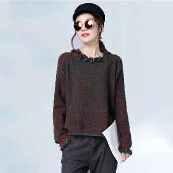 Large size Womens Sweaters 2020 Winter Tops tassel Round neck Sweater Women Thick Pullover Jumper Knitted Sweater Pull Femme New
Large size Womens Sweaters 2020 Winter Tops tassel Round neck Sweater Women Thick Pullover Jumper Knitted Sweater Pull Femme New