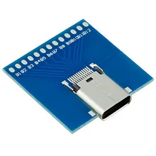 Free shipping 10Gbps USB-C USB 3.1 Type C Type-C Female Soldering Cable Test Socket PCBA Board Adapter Welding Connector Adaptor