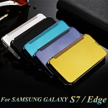High Quality Luxury Fashion Clear View Mirror Screen Flip Case Cover For Samsung Galaxy S7 G9300 S7 Edge G9350 Phone Cases Back