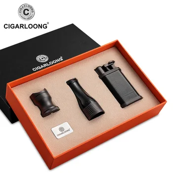 Cigar Lighter 3pcs sets fitted with stainless steel cigar cutter and cigar holder gift boxed CQ-0128
Cigar Lighter 3pcs sets fitted with stainless steel cigar cutter and cigar holder gift boxed CQ-0128