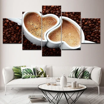 Canvas Painting Two cups of heart-shaped coffee5 Pieces Wall Art Painting Modular Wallpapers Poster Print Home Decor
Canvas Painting Two cups of heart-shaped coffee5 Pieces Wall Art Painting Modular Wallpapers Poster Print Home Decor