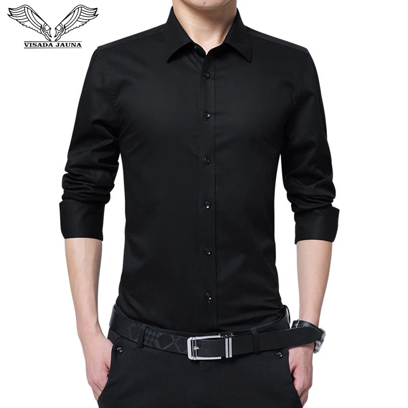 VISADA JAUNA Business Casual Men Shirt Long Sleeve Fit Slim Solid Male Clothing Brand Plus Size M-8XL Camisas Masculina N5878
VISADA JAUNA Business Casual Men Shirt Long Sleeve Fit Slim Solid Male Clothing Brand Plus Size M-8XL Camisas Masculina N5878