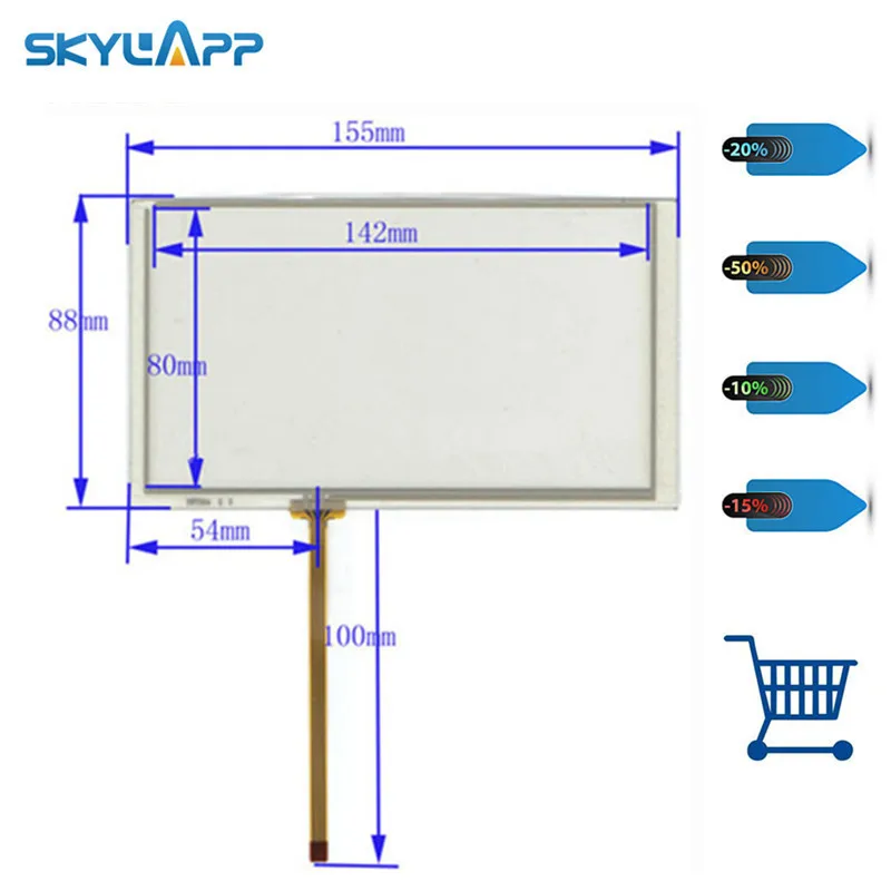 Skylarpu 6.2 inch 4 wire Resistive Touch Screen 155*88mm 155mm*88mm Digitizer for Car navigation DVD Free shipping
Skylarpu 6.2 inch 4 wire Resistive Touch Screen 155*88mm 155mm*88mm Digitizer for Car navigation DVD Free shipping