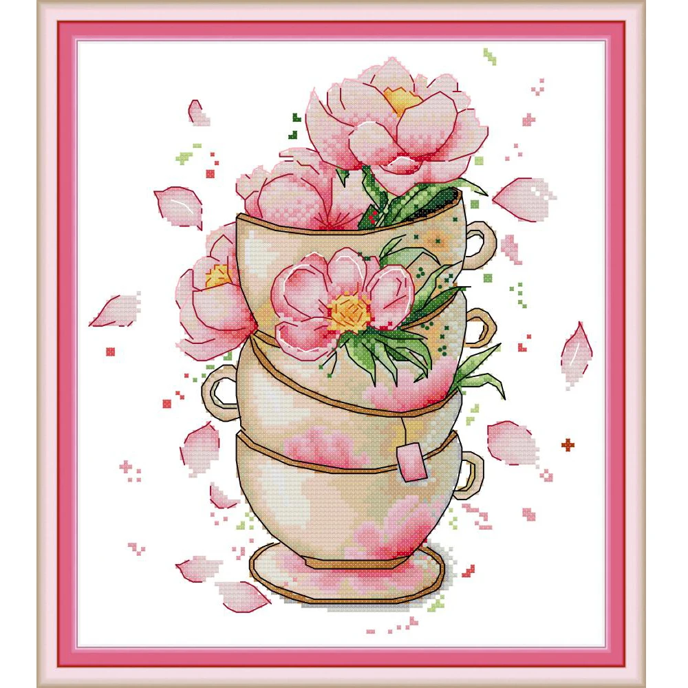 NKF Flower on Coffee Cup Cross Stitch Kit 11CT14CT Chinese Embroidery Needlework Set Cross Stitch Pattern for Home Decor
NKF Flower on Coffee Cup Cross Stitch Kit 11CT14CT Chinese Embroidery Needlework Set Cross Stitch Pattern for Home Decor