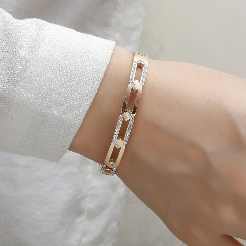 New Arrival 316 Stainless Steel Rose Gold Crystals Spring Bangle Bracelets Nickel Free Jewelry for Women Best Gift
New Arrival 316 Stainless Steel Rose Gold Crystals Spring Bangle Bracelets Nickel Free Jewelry for Women Best Gift