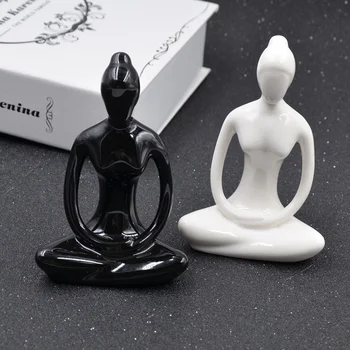 Chzimade Black White Women Sculpture Zen Yoga Ornament Ceramic Statue Miniature Home Decorative Figurine
Chzimade Black White Women Sculpture Zen Yoga Ornament Ceramic Statue Miniature Home Decorative Figurine