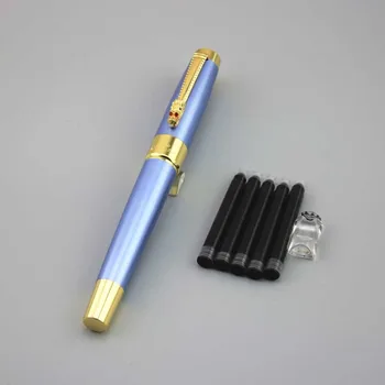 male female DKW blue fountain pen High quality metal pens business gift father gift luxury caneta with 5pcs ink sac 034
male female DKW blue fountain pen High quality metal pens business gift father gift luxury caneta with 5pcs ink sac 034