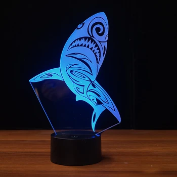 3D art shark shape night light 7 changing color touch switches as room decorations for children's gifts
3D art shark shape night light 7 changing color touch switches as room decorations for children's gifts