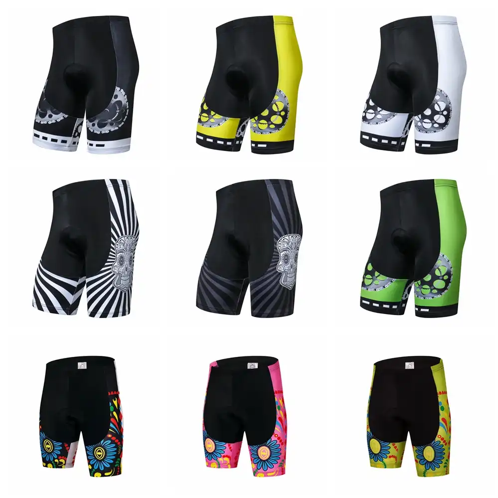 black and yellow biker shorts