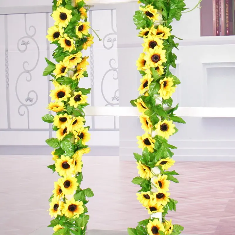 2.6M Artificial Sunflower Garland Silk Fake Flowers Ivy Leaf Plants Home Decor flower wall wreath
2.6M Artificial Sunflower Garland Silk Fake Flowers Ivy Leaf Plants Home Decor flower wall wreath
