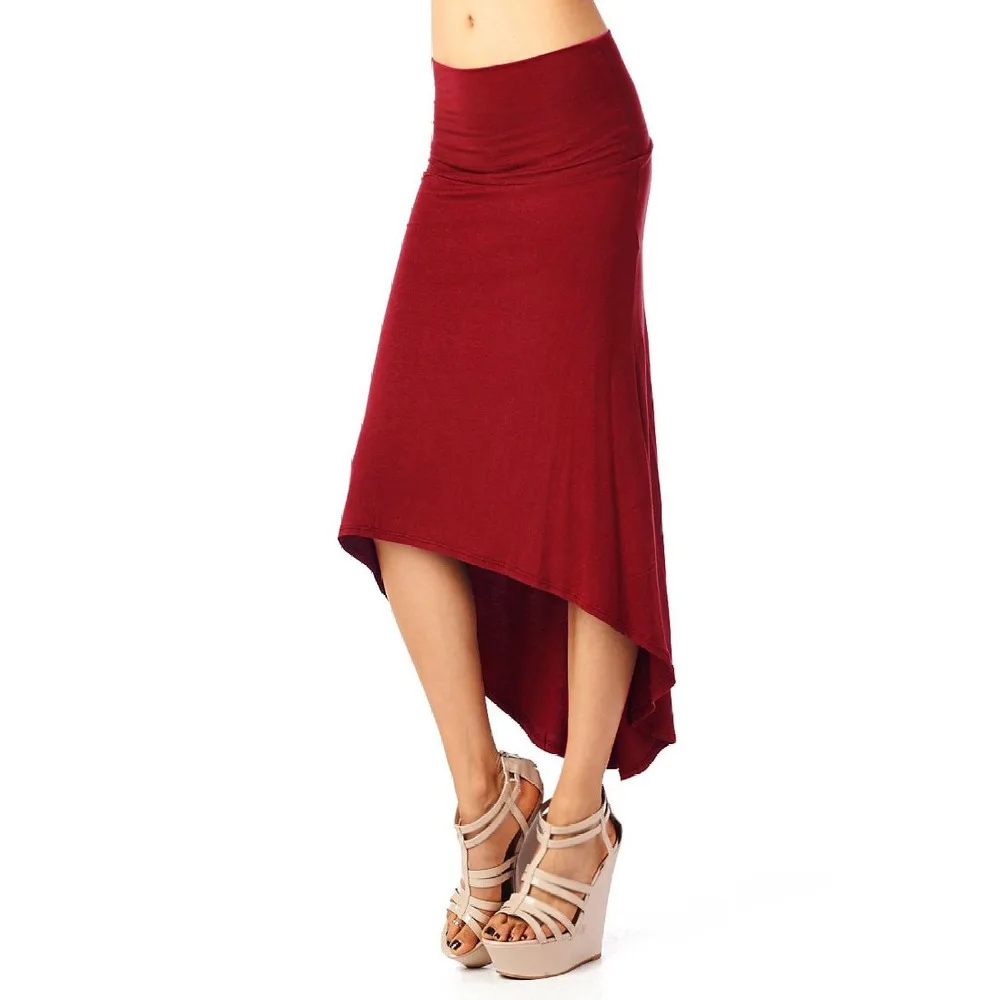 2019 Fashion design autumn winter Dovetail skirt high and low women asymmetrical long skirt black/wine red color
2019 Fashion design autumn winter Dovetail skirt high and low women asymmetrical long skirt black/wine red color