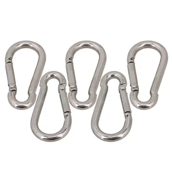Multifunctional 304 Stainless Steel Spring Loaded Gate Snap Carabiner Quick Link Lock Ring Hook M4 40mm Pack of 5
Multifunctional 304 Stainless Steel Spring Loaded Gate Snap Carabiner Quick Link Lock Ring Hook M4 40mm Pack of 5