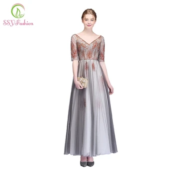 Clearance Mother of The Bride Dresses Banquet Elegant Half Sleeved Floor-length V-neck Sequind Beading Evening Party Gown
Clearance Mother of The Bride Dresses Banquet Elegant Half Sleeved Floor-length V-neck Sequind Beading Evening Party Gown