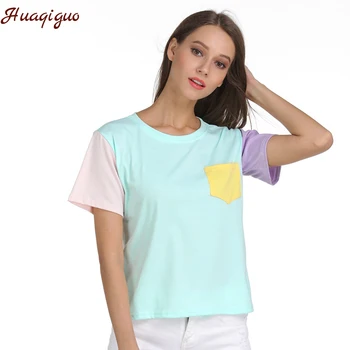 Summer T-shirt Womens Harajuku Kpop Exo Casual Short Sleeve O-Neck Patchwork Tee shirt Femme Bottoming Tops Drop Shipping
Summer T-shirt Womens Harajuku Kpop Exo Casual Short Sleeve O-Neck Patchwork Tee shirt Femme Bottoming Tops Drop Shipping