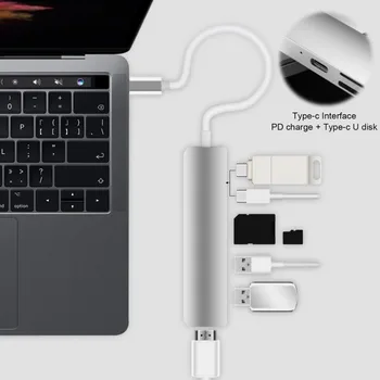 Card Reader Type-c Hub USB HDMI Type-c Conveter Adapter for MacBook Pro 4K 6-in-1 USB 3.0 Ports Hub Drop Shipping 
Card Reader Type-c Hub USB HDMI Type-c Conveter Adapter for MacBook Pro 4K 6-in-1 USB 3.0 Ports Hub Drop Shipping