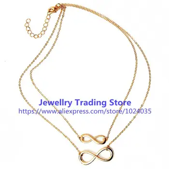 300pcs/lot Dainty Infinity Necklace Bow Double Chain Eternity Jewelry Tiny Pendant Necklaces Women Collares Jewelry
300pcs/lot Dainty Infinity Necklace Bow Double Chain Eternity Jewelry Tiny Pendant Necklaces Women Collares Jewelry