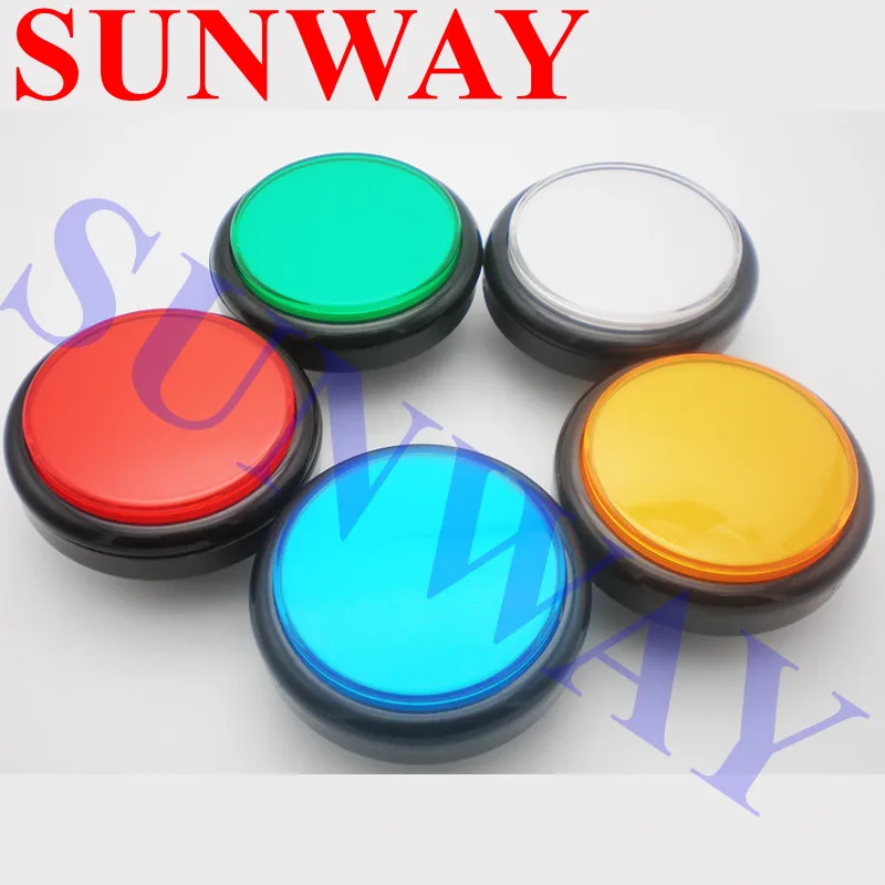 100mm Big round Flat illuminated momentary push button with Microswitch and Led light for arcade game multi colors available
100mm Big round Flat illuminated momentary push button with Microswitch and Led light for arcade game multi colors available