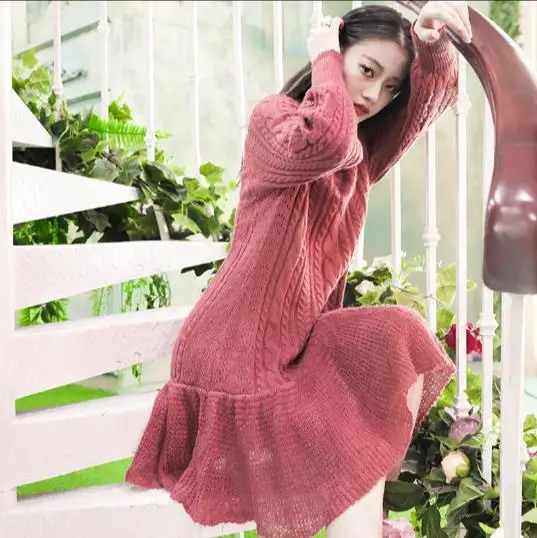 Women Corchet Twist Ruffles Knitted Sweater Dresses Mori Girl Winter Elegant Long Sleeve Sashes Casual Warm Wool Dress Z992
Women Corchet Twist Ruffles Knitted Sweater Dresses Mori Girl Winter Elegant Long Sleeve Sashes Casual Warm Wool Dress Z992