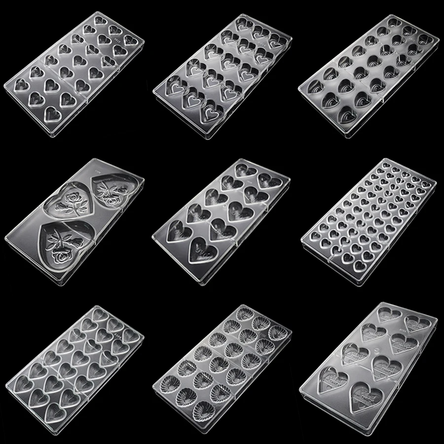 Polycarbonate Chocolate Moulds 14 Style Valentine's Day Heart Shape Pastry Baking Tools For Candy Plastic Fondant Pudding Molds
Polycarbonate Chocolate Moulds 14 Style Valentine's Day Heart Shape Pastry Baking Tools For Candy Plastic Fondant Pudding Molds