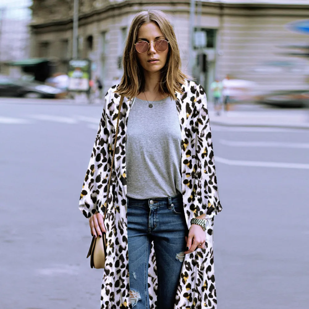 Shirt Tops Women Blouses Women Leopard Print Chiffon Kimono Long Cardigan Blouse Shawl Loose Tops Outwear Female Blouse verano&A
Shirt Tops Women Blouses Women Leopard Print Chiffon Kimono Long Cardigan Blouse Shawl Loose Tops Outwear Female Blouse verano&A