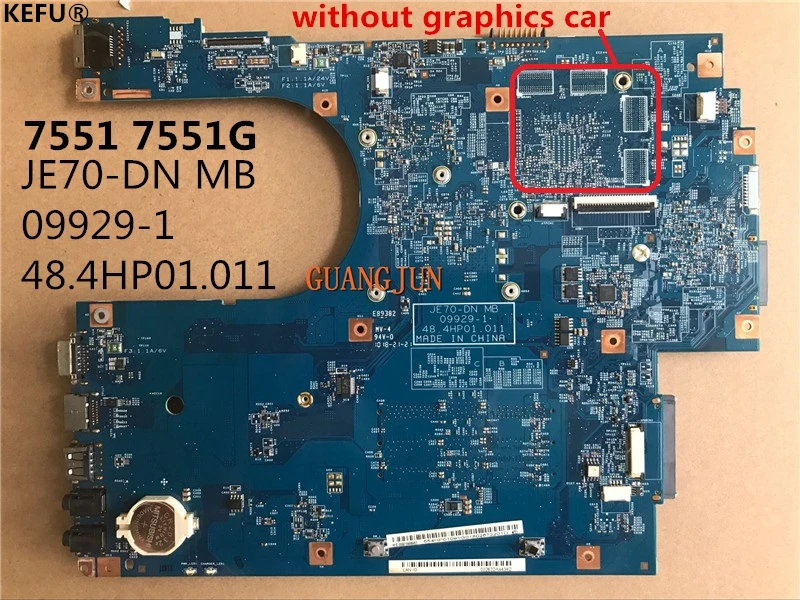 KEFU 7551 7551G For ACER JE70-DN MB 09929-1 48.4HP01.011 Laptop Motherboard Full Tested
KEFU 7551 7551G For ACER JE70-DN MB 09929-1 48.4HP01.011 Laptop Motherboard Full Tested