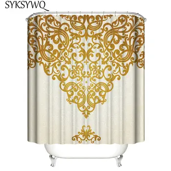 Gold White Luxury Shower Curtain Waterproof Nordic Style Bathroom Curtain Polyester Cortina Mandala Curtain For The Bathroom
Gold White Luxury Shower Curtain Waterproof Nordic Style Bathroom Curtain Polyester Cortina Mandala Curtain For The Bathroom