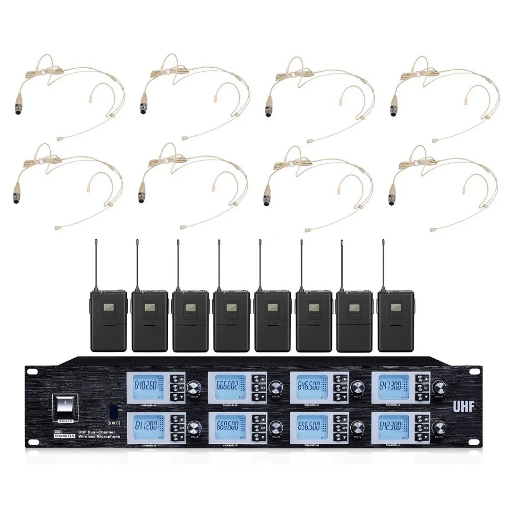 Bolymic Professional 8 Channel Condenser microphone 8 Beige Headsets wireless Microphones
Bolymic Professional 8 Channel Condenser microphone 8 Beige Headsets wireless Microphones