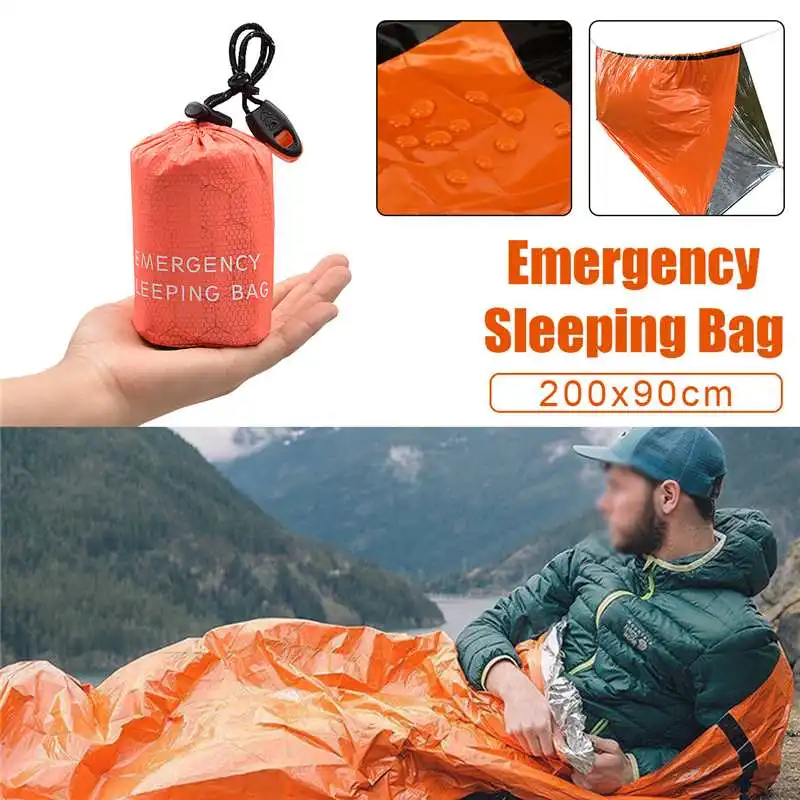 Emergency Sleeping Bag 200x90cm Adult Outdoor Waterproof Survival Travel Walking Beach Sleeping Bags For Camping Hiking Bag
Emergency Sleeping Bag 200x90cm Adult Outdoor Waterproof Survival Travel Walking Beach Sleeping Bags For Camping Hiking Bag