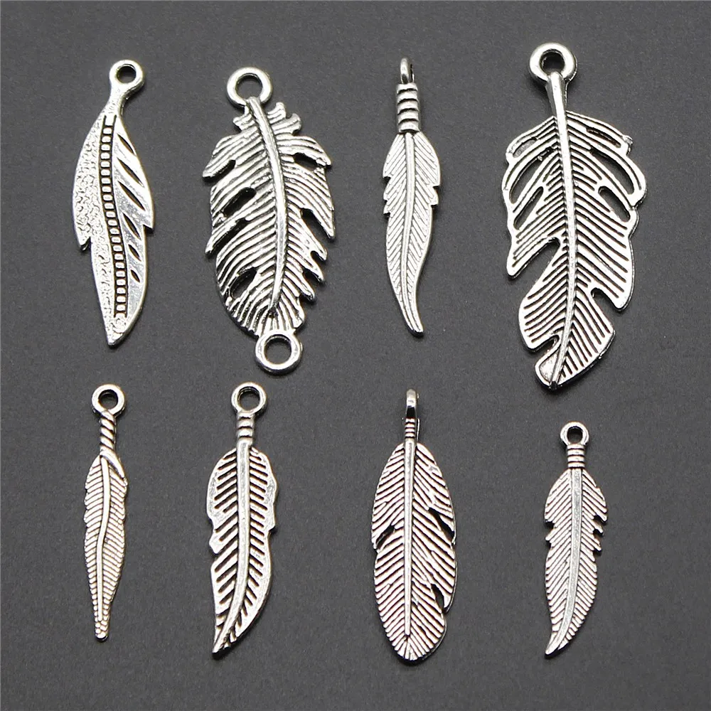 10pcs Feather Charm Antique Silver Color Feather Pendants For Jewelry Making Feather Charm Jewelry Findings
10pcs Feather Charm Antique Silver Color Feather Pendants For Jewelry Making Feather Charm Jewelry Findings