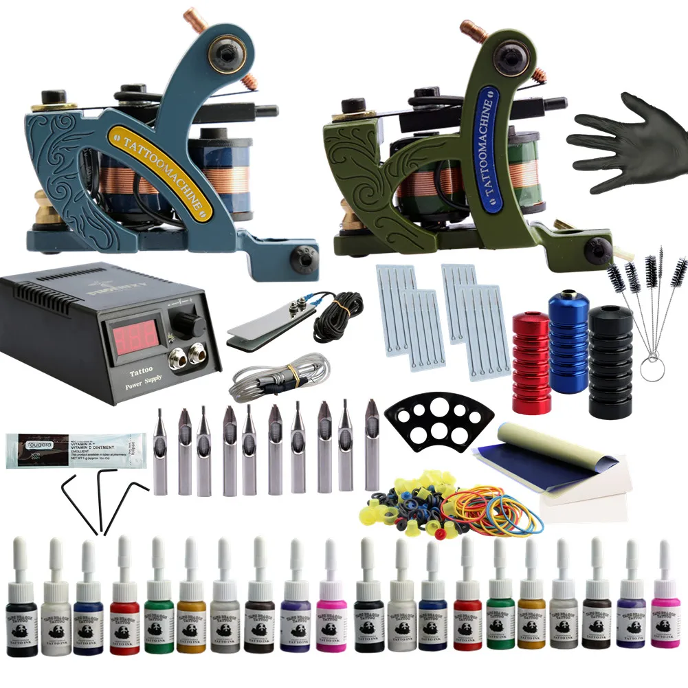 Professional Tattoo Kit 2 Tattoo Machines Guns Set LCD Power Supply 20Pcs Ink Pigment Body Art Permanent Complete Tattoo Set
Professional Tattoo Kit 2 Tattoo Machines Guns Set LCD Power Supply 20Pcs Ink Pigment Body Art Permanent Complete Tattoo Set