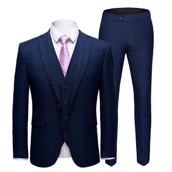 2019 Men's suit Pure color New pattern stripe Suit Groom Groomsman suit senior man Full dress Jacket trousers Vest 3 pieces
2019 Men's suit Pure color New pattern stripe Suit Groom Groomsman suit senior man Full dress Jacket trousers Vest 3 pieces
