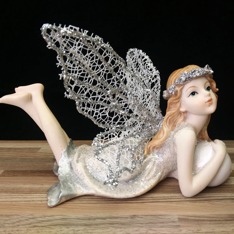 Silver yarn Wings Flower Fairy Figurines Resin Angel Ornaments Home Decor Wedding Gifts Beautiful Girl Car Decoration
Silver yarn Wings Flower Fairy Figurines Resin Angel Ornaments Home Decor Wedding Gifts Beautiful Girl Car Decoration