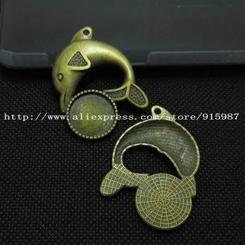 Sweet Bell 12pcs Antique Bronze Alloy Dolphin Shape 16mm Round Cabochon Pendant Settings Jewelry Pendant Making 7B1130
Sweet Bell 12pcs Antique Bronze Alloy Dolphin Shape 16mm Round Cabochon Pendant Settings Jewelry Pendant Making 7B1130