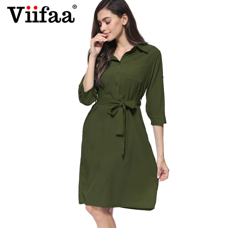 Viifaa Loose Turn-down Collar Weekend Casual Shirt Dress Women Office Lady Roll Up Sleeve 2019 Summer Knee Length Dresses
Viifaa Loose Turn-down Collar Weekend Casual Shirt Dress Women Office Lady Roll Up Sleeve 2019 Summer Knee Length Dresses
