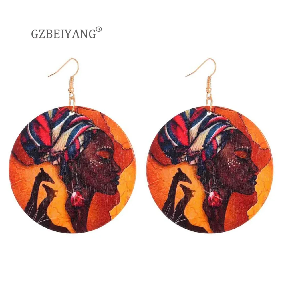 Wooden Print African Woman Pendant Earrings for National Fashion Jewelry Earrings Girls Party Gifts
Wooden Print African Woman Pendant Earrings for National Fashion Jewelry Earrings Girls Party Gifts